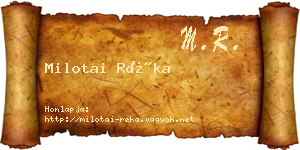 Milotai Réka névjegykártya