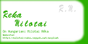 reka milotai business card